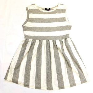 NWT Heimish Small Grey and White Striped Sleeveless Mini Sun Dress Spring Summer